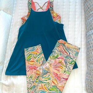 Athleta Girls XXL Leggings & XL Sports Top Set